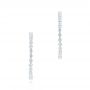 18k White Gold Single Prong Diamond Hoop Earrings - Front View -  103690 - Thumbnail