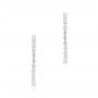 18k White Gold Single Prong Diamond Hoop Earrings - Front View -  103690 - Thumbnail