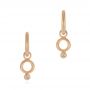 18k Rose Gold 18k Rose Gold Solid Hoop Earrings With Rondo Bead Charms - Three-Quarter View -  105812 - Thumbnail