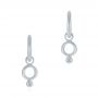  Platinum Platinum Solid Hoop Earrings With Rondo Bead Charms - Three-Quarter View -  105812 - Thumbnail