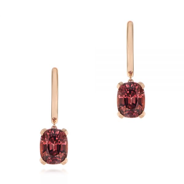 18k Rose Gold 18k Rose Gold Spice Zircon Drop Earrings - Three-Quarter View -  105336