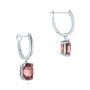 14k White Gold 14k White Gold Spice Zircon Drop Earrings - Front View -  105336 - Thumbnail