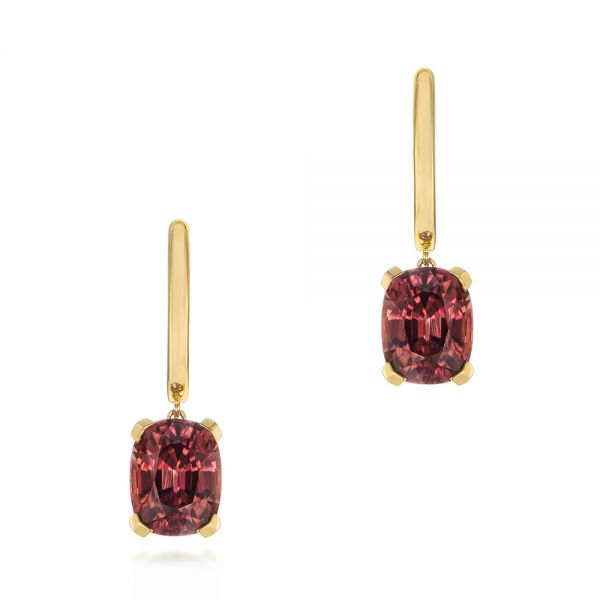 18k Yellow Gold 18k Yellow Gold Spice Zircon Drop Earrings - Three-Quarter View -  105336