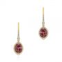 14k Yellow Gold 14k Yellow Gold Spice Zircon Lever Back Earrings - Three-Quarter View -  105338 - Thumbnail