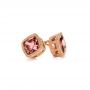 14k Rose Gold Spice Zircon Stud Earrings - Front View -  106003 - Thumbnail