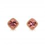 14k Rose Gold Spice Zircon Stud Earrings - Three-Quarter View -  106003 - Thumbnail