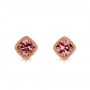 14k Rose Gold Spice Zircon Stud Earrings - Three-Quarter View -  106003 - Thumbnail