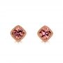 18k Rose Gold 18k Rose Gold Spice Zircon Stud Earrings - Three-Quarter View -  106003 - Thumbnail