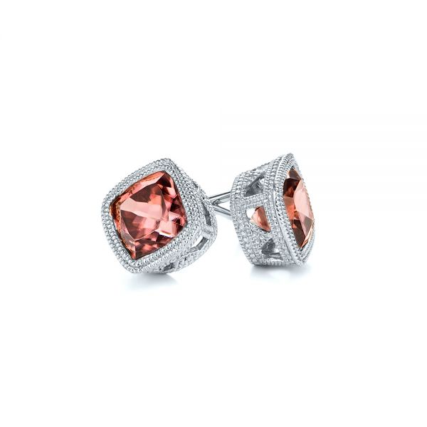 Platinum Platinum Spice Zircon Stud Earrings - Front View - 106003