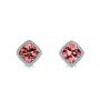 14k White Gold 14k White Gold Spice Zircon Stud Earrings - Three-Quarter View -  106003 - Thumbnail