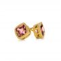 18k Yellow Gold 18k Yellow Gold Spice Zircon Stud Earrings - Front View -  106003 - Thumbnail