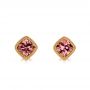 18k Yellow Gold 18k Yellow Gold Spice Zircon Stud Earrings - Three-Quarter View -  106003 - Thumbnail