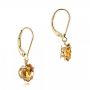 14k Yellow Gold 14k Yellow Gold Square Checkerboard Citrine Drop Earrings - Front View -  100506 - Thumbnail