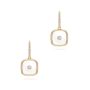18k Rose Gold 18k Rose Gold Square Sapphire Crystal Diamond Drop Earrings - Three-Quarter View -  107988 - Thumbnail
