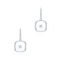18k White Gold 18k White Gold Square Sapphire Crystal Diamond Drop Earrings - Three-Quarter View -  107988 - Thumbnail