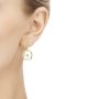 14k Yellow Gold Square Sapphire Crystal Diamond Drop Earrings - Hand View -  107988 - Thumbnail