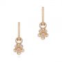 18k Rose Gold 18k Rose Gold Star Flower Diamond Drop Earrings - Three-Quarter View -  105813 - Thumbnail