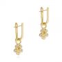 14k Yellow Gold 14k Yellow Gold Star Flower Diamond Drop Earrings - Front View -  105813 - Thumbnail