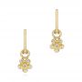 14k Yellow Gold 14k Yellow Gold Star Flower Diamond Drop Earrings - Three-Quarter View -  105813 - Thumbnail