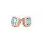 14k Rose Gold 14k Rose Gold Step Cut Aquamarine Stud Earrings - Front View -  106036 - Thumbnail