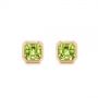 18k Rose Gold 18k Rose Gold Step Cut Peridot Stud Earrings - Three-Quarter View -  106035 - Thumbnail