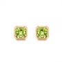 18k Rose Gold 18k Rose Gold Step Cut Peridot Stud Earrings - Three-Quarter View -  106035 - Thumbnail