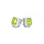 14k White Gold 14k White Gold Step Cut Peridot Stud Earrings - Front View -  106035 - Thumbnail