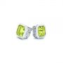 18k White Gold 18k White Gold Step Cut Peridot Stud Earrings - Front View -  106035 - Thumbnail