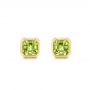 18k Yellow Gold 18k Yellow Gold Step Cut Peridot Stud Earrings - Three-Quarter View -  106035 - Thumbnail
