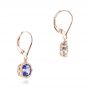 18k Rose Gold 18k Rose Gold Tanzanite Leverback Earrings - Front View -  102516 - Thumbnail