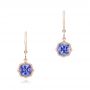 14k Rose Gold 14k Rose Gold Tanzanite Leverback Earrings - Three-Quarter View -  102516 - Thumbnail