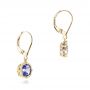14k Yellow Gold 14k Yellow Gold Tanzanite Leverback Earrings - Front View -  102516 - Thumbnail