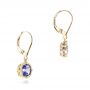 14k Yellow Gold 14k Yellow Gold Tanzanite Leverback Earrings - Front View -  102516 - Thumbnail