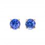 14k Rose Gold 14k Rose Gold Tanzanite Stud Earrings - Three-Quarter View -  100948 - Thumbnail