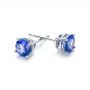 14k White Gold Tanzanite Stud Earrings - Front View -  100947 - Thumbnail