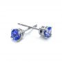 14k White Gold Tanzanite Stud Earrings - Front View -  100948 - Thumbnail