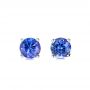 14k White Gold Tanzanite Stud Earrings - Three-Quarter View -  100948 - Thumbnail