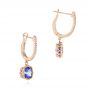 14k Rose Gold Tanzanite And Diamond Earrings - Front View -  105017 - Thumbnail