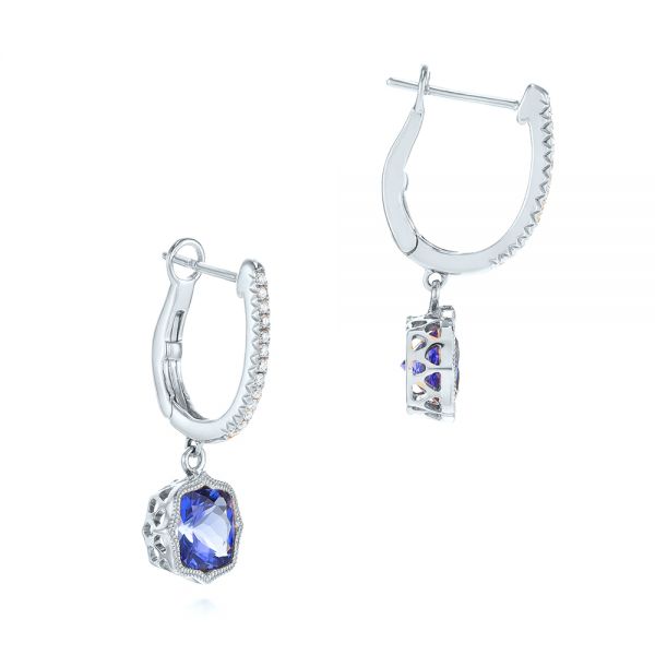  Platinum Platinum Tanzanite And Diamond Earrings - Front View -  105017