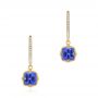 14k Yellow Gold 14k Yellow Gold Tanzanite And Diamond Earrings - Three-Quarter View -  105017 - Thumbnail