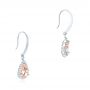  Platinum Platinum Tear Drop Morganite And Diamond Halo Earrings - Front View -  102530 - Thumbnail