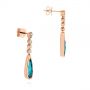 14k Rose Gold 14k Rose Gold Teardrop Blue Topaz And Diamond Drop Earrings - Front View -  105429 - Thumbnail