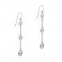 18k White Gold 18k White Gold Three-stone Dangle Earrings - Front View -  107066 - Thumbnail