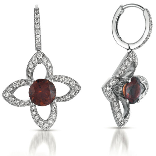 Tourmaline And Diamond Earrings - Vanna K - Three-Quarter View -  1050 - Thumbnail