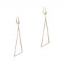 14k Yellow Gold Triangle Drop Diamond Earrings - Front View -  105288 - Thumbnail