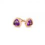 14k Rose Gold 14k Rose Gold Trillion Amethyst Stud Earrings - Front View -  106031 - Thumbnail