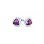  Platinum Platinum Trillion Amethyst Stud Earrings - Front View -  106031 - Thumbnail