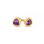 18k Yellow Gold 18k Yellow Gold Trillion Amethyst Stud Earrings - Front View -  106031 - Thumbnail