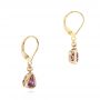 18k Yellow Gold 18k Yellow Gold Trillion Amethyst And Diamond Drop Earrings - Front View -  103731 - Thumbnail