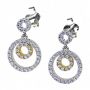  14K Gold And 14K Gold Two-tone Diamond Earrings - Three-Quarter View -  981 - Thumbnail